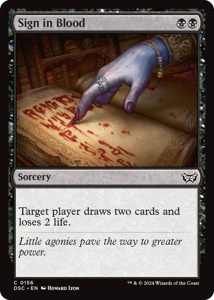 Sign in Blood (156) [Duskmourn: House of Horror Commander]