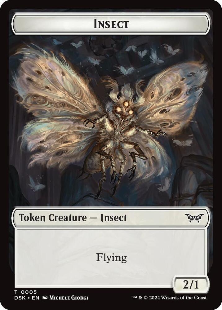 Insect (0005) // Manifest Double-Sided Token (5 // 18) [Duskmourn: House of Horror]