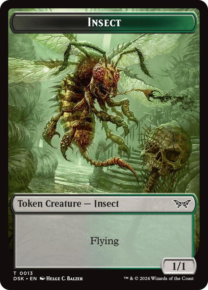 Insect (0013) // Spider Double-Sided Token (13 // 12) [Duskmourn: House of Horror]