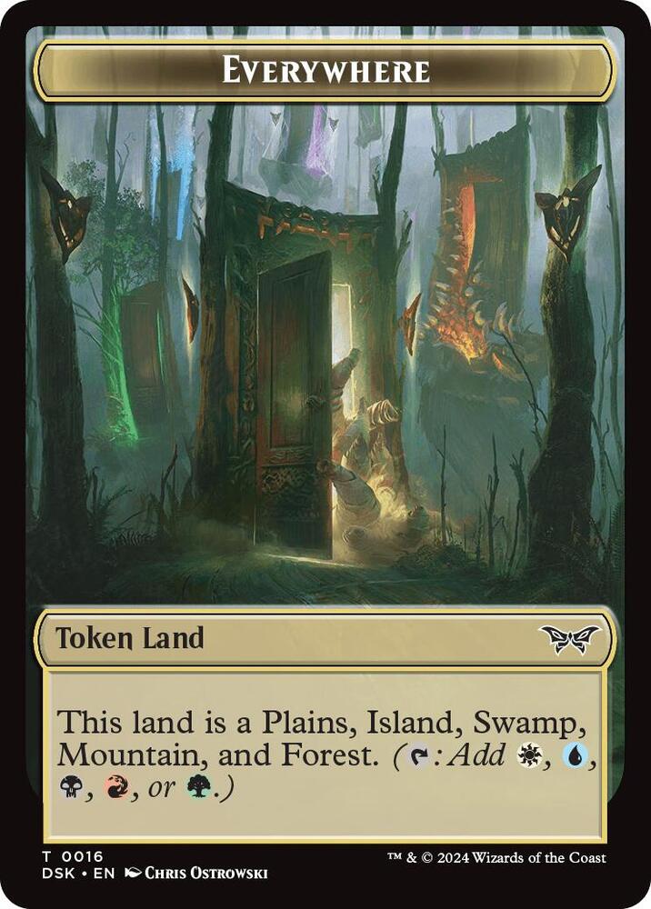 Everywhere // Manifest Double-Sided Token (16 // 18) [Duskmourn: House of Horror]