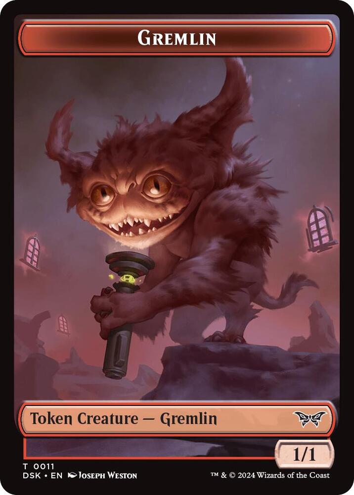 Gremlin // Manifest Double-Sided Token (11 // 18) [Duskmourn: House of Horror]