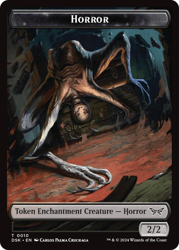 Horror // Manifest Double-Sided Token (10 // 18) [Duskmourn: House of Horror]