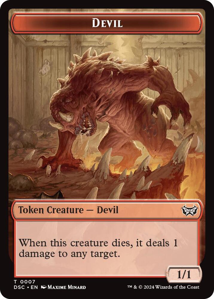Devil // Scarecrow Double-Sided Token (7 // 23) [Duskmourn: House of Horror Commander]