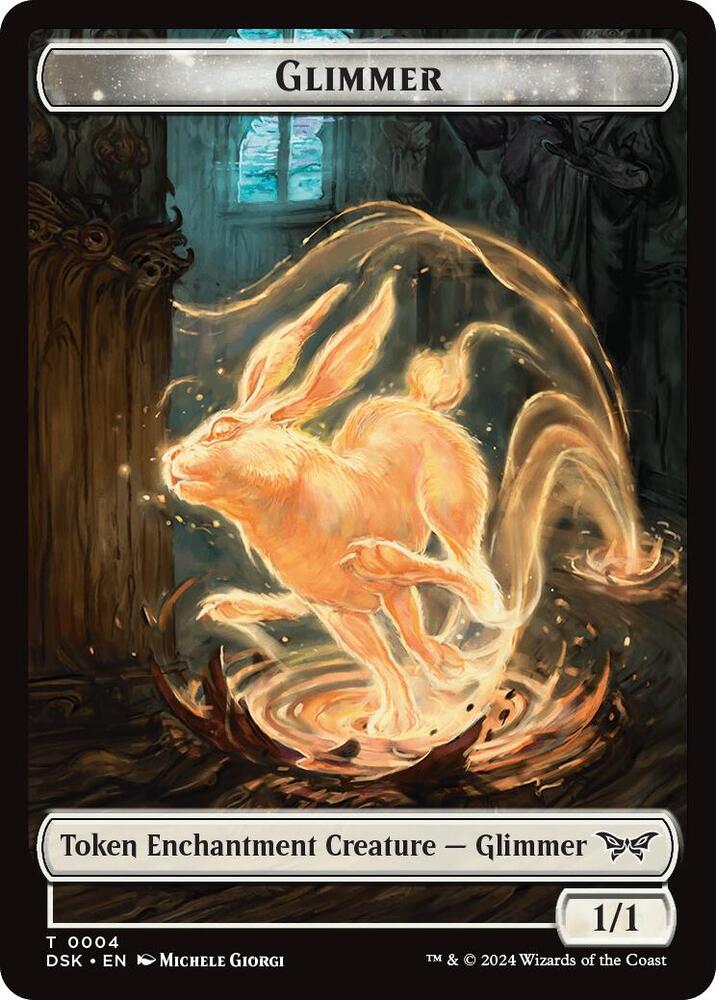 Glimmer // Scarecrow Double-Sided Token (4 // 23) [Duskmourn: House of Horror Commander]