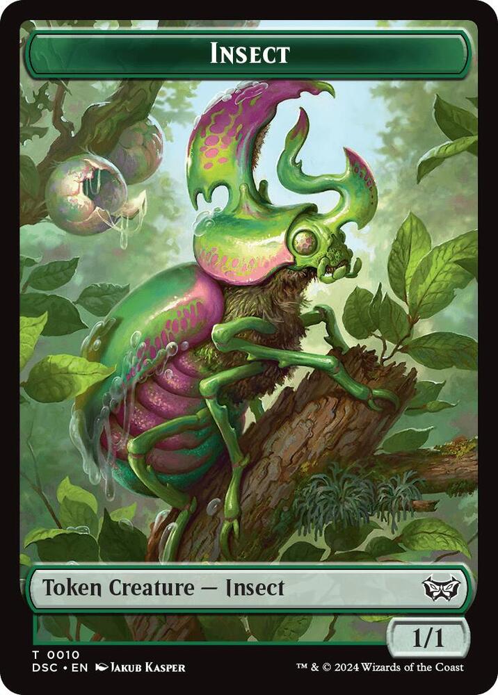 Insect (0010) // Manifest Double-Sided Token (10 // 18) [Duskmourn: House of Horror Commander]