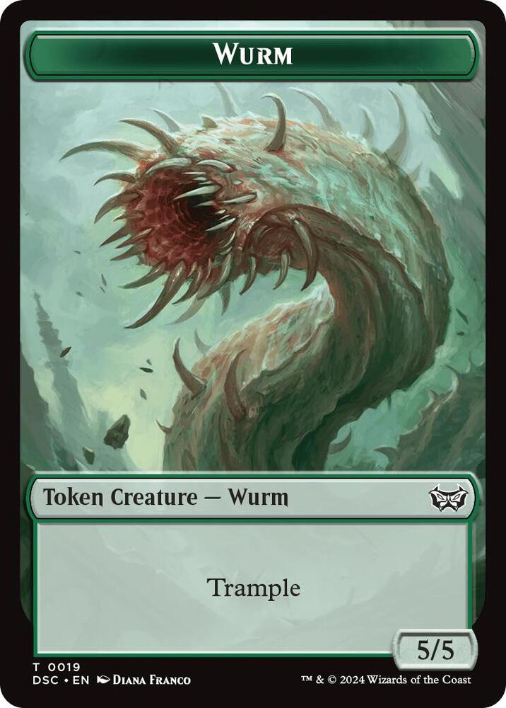 Wurm (0019) // Manifest Double-Sided Token (19 // 18) [Duskmourn: House of Horror Commander]