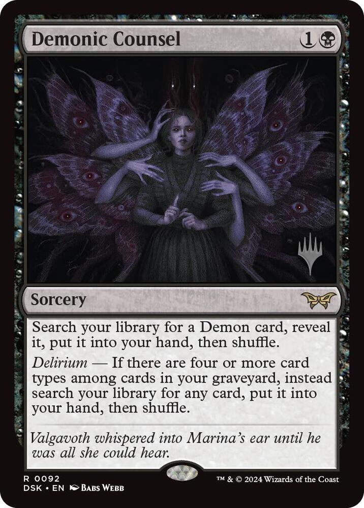 Demonic Counsel (92) [Duskmourn: House of Horror Promos]