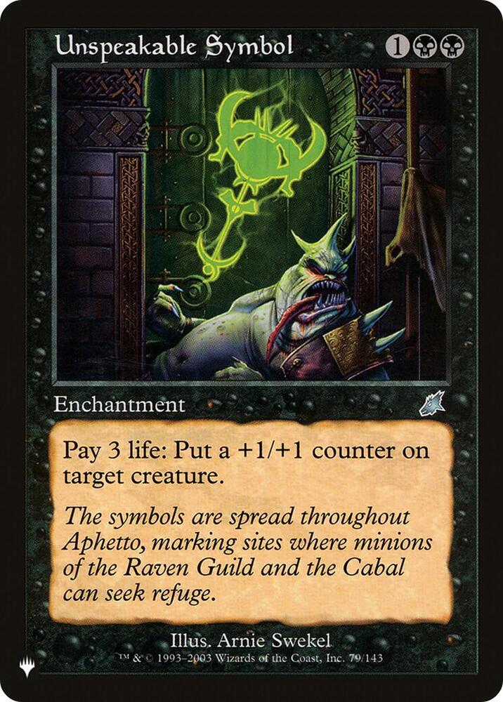 Unspeakable Symbol (79/143) [The List]