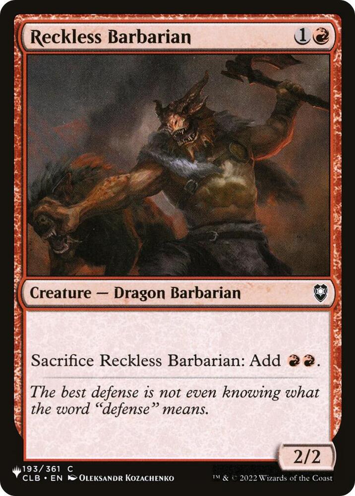 Reckless Barbarian (193/361) [The List]