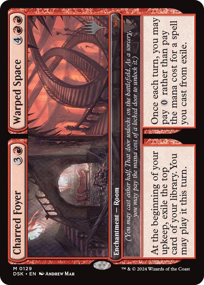 Charred Foyer // Warped Space (129) [Duskmourn: House of Horror Promos]