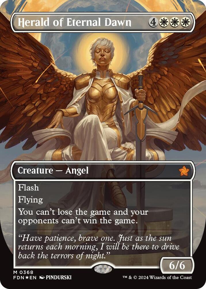 Herald of Eternal Dawn (Borderless) (Mana Foil) (368) [Foundations]