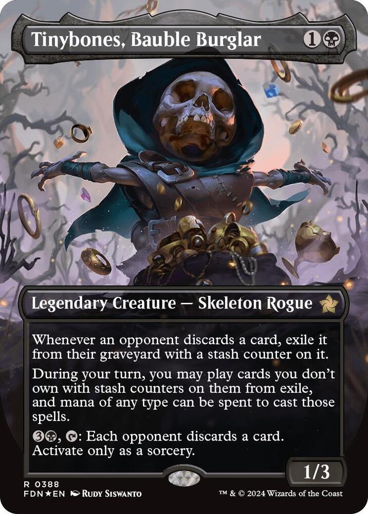 Tinybones, Bauble Burglar (Borderless) (Mana Foil) (388) [Foundations]