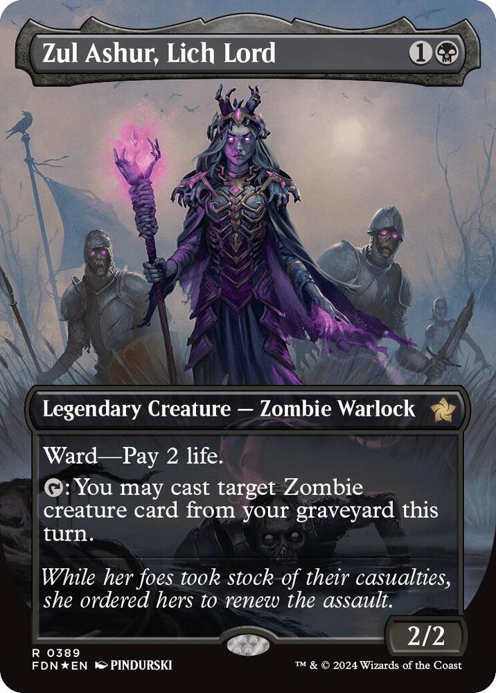 Zul Ashur, Lich Lord (Borderless) (Mana Foil) (389) [Foundations]