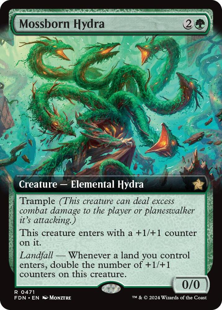 Mossborn Hydra (Extended Art) (471) [Foundations]