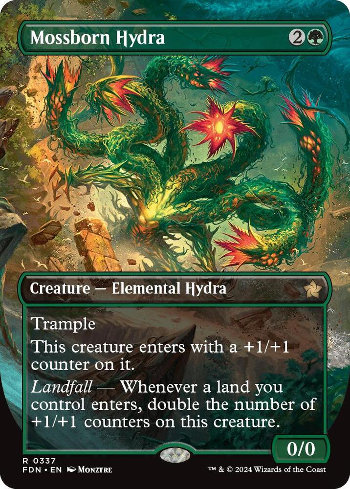 Mossborn Hydra (Borderless) (337) [Foundations]