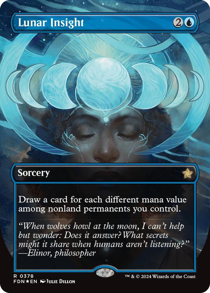 Lunar Insight (Borderless) (Mana Foil) (378) [Foundations]