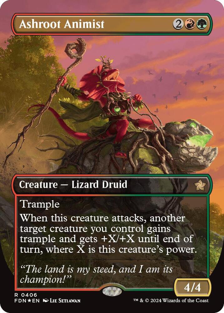Ashroot Animist (Borderless) (Mana Foil) (406) [Foundations]