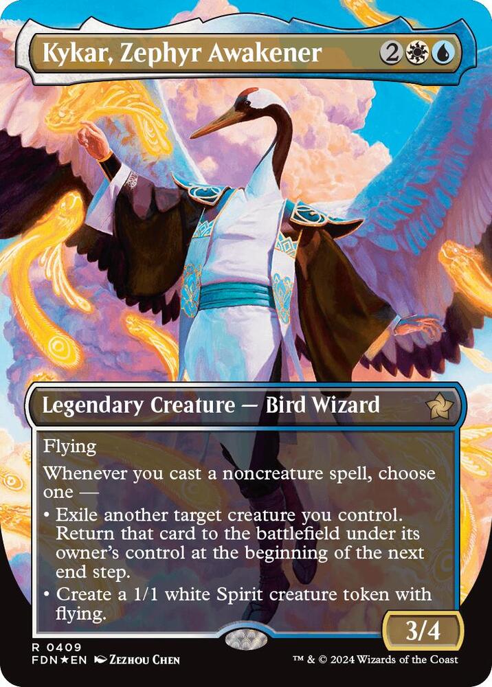 Kykar, Zephyr Awakener (Borderless) (Mana Foil) (409) [Foundations]