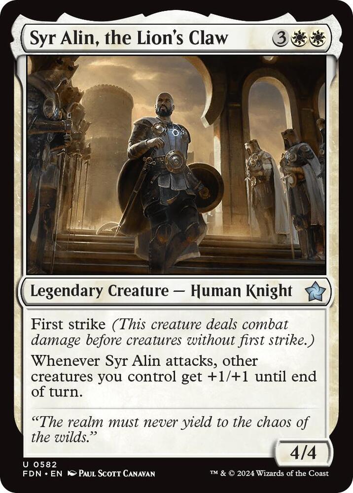 Syr Alin, the Lion's Claw (582) [Foundations]