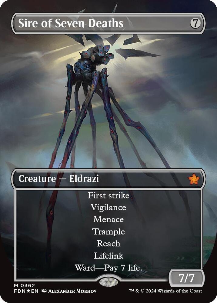 Sire of Seven Deaths (Borderless) (Mana Foil) (362) [Foundations]