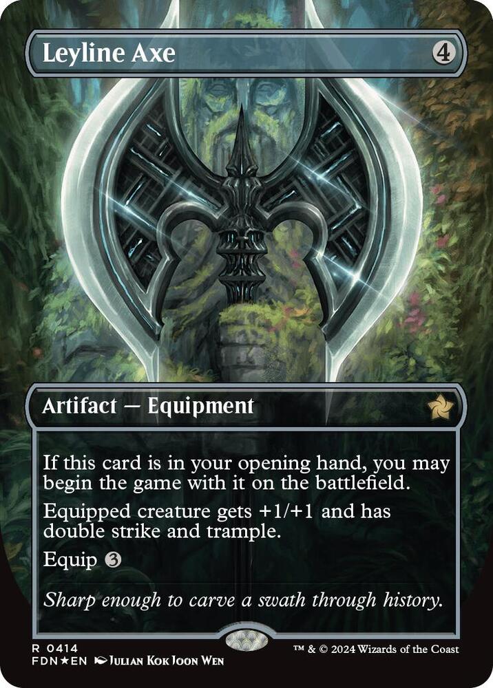 Leyline Axe (Borderless) (Mana Foil) (414) [Foundations]