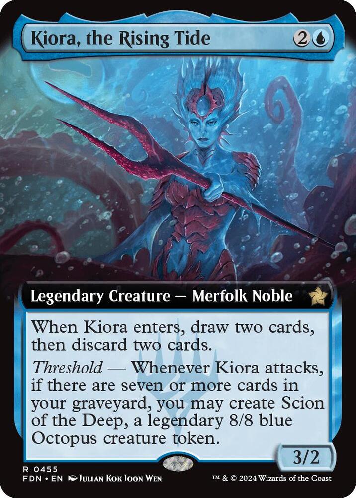 Kiora, the Rising Tide (Extended Art) (455) [Foundations]