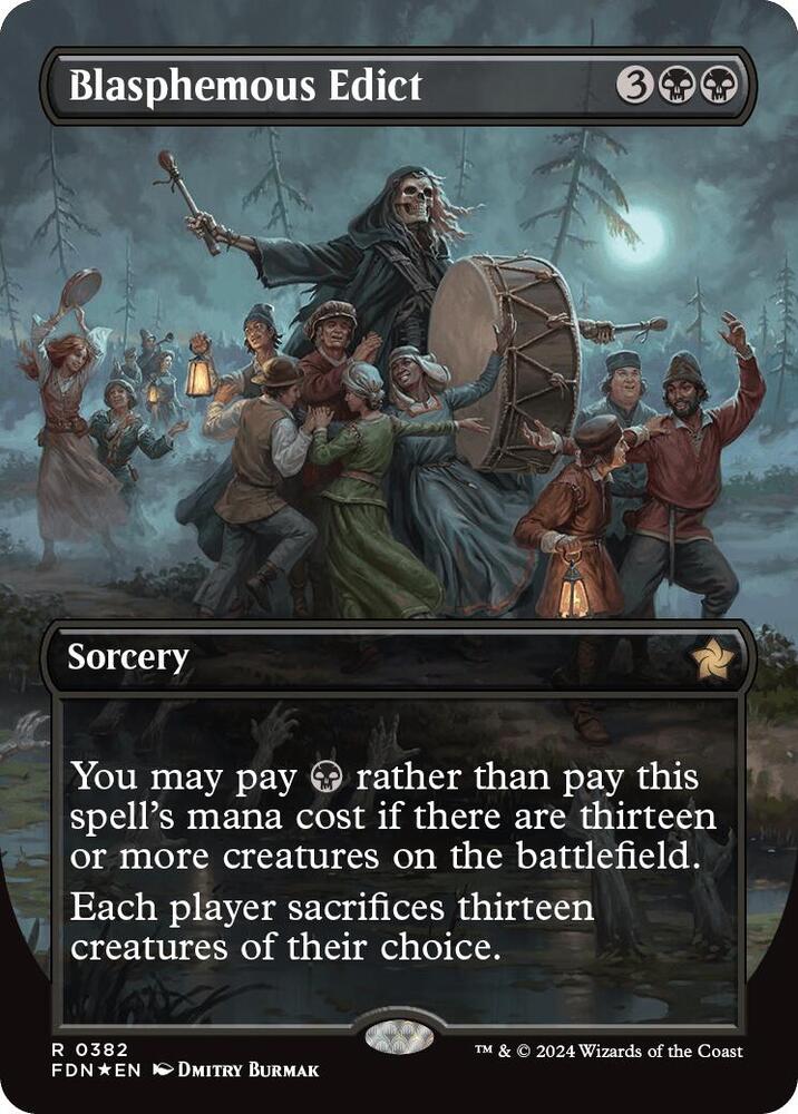 Blasphemous Edict (Borderless) (Mana Foil) (382) [Foundations]