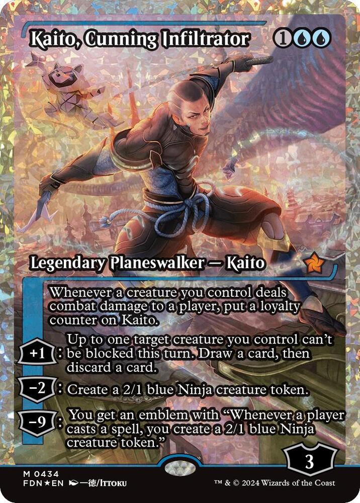 Kaito, Cunning Infiltrator (Showcase) (Fracture Foil) (434) [Foundations]