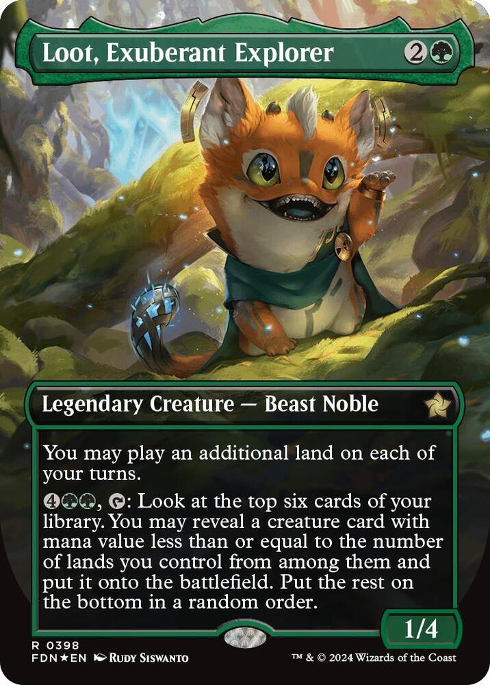 Loot, Exuberant Explorer (Borderless) (Mana Foil) (398) [Foundations]