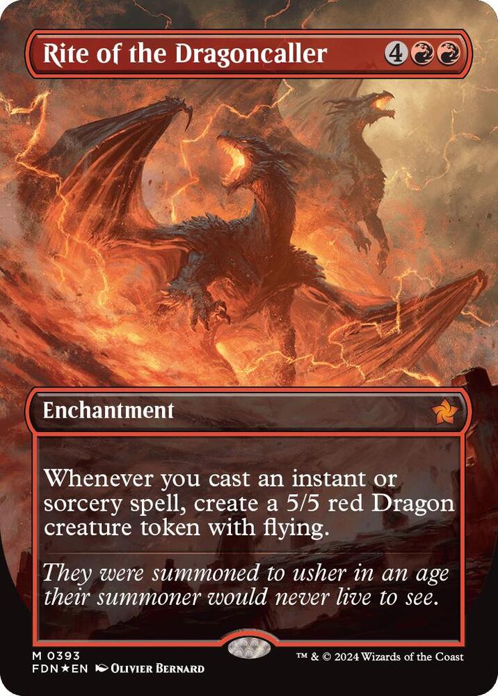 Rite of the Dragoncaller (Borderless) (Mana Foil) (393) [Foundations]