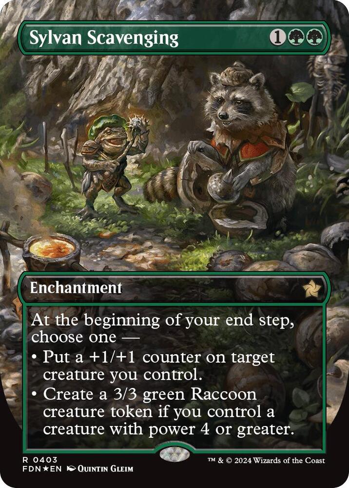 Sylvan Scavenging (Borderless) (Mana Foil) (403) [Foundations]