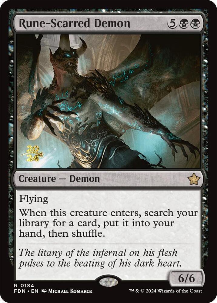 Rune-Scarred Demon (184) [Prerelease Cards]