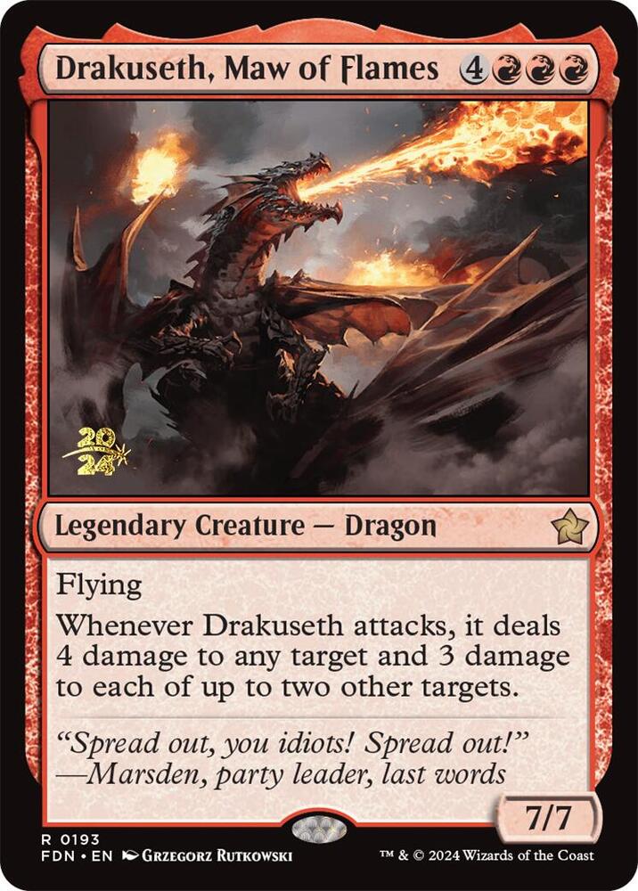Drakuseth, Maw of Flames (FDN) (193) [Prerelease Cards]