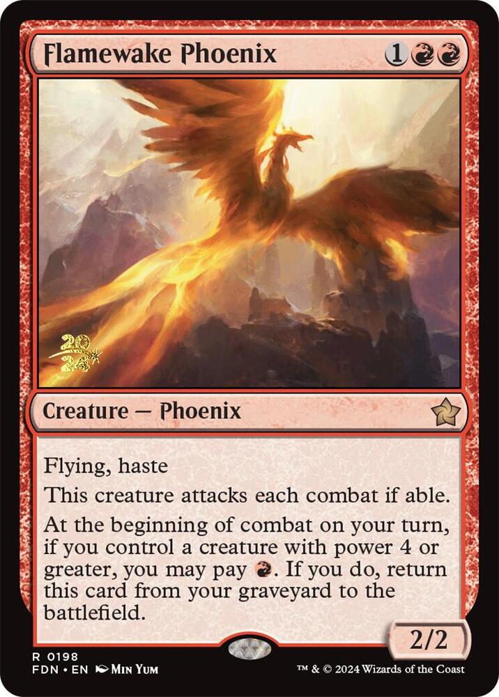 Flamewake Phoenix (FDN) (198) [Prerelease Cards]