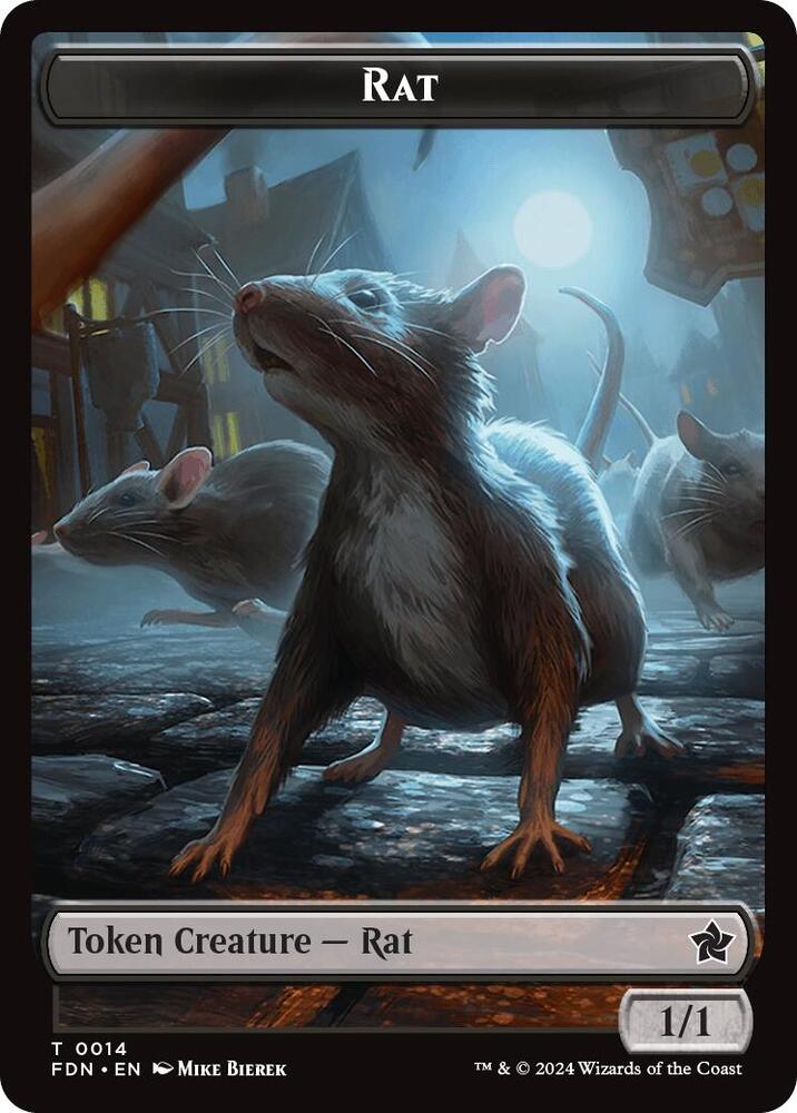 Rat (0014) // Zombie Double-Sided Token (14 // 15) [Foundations]