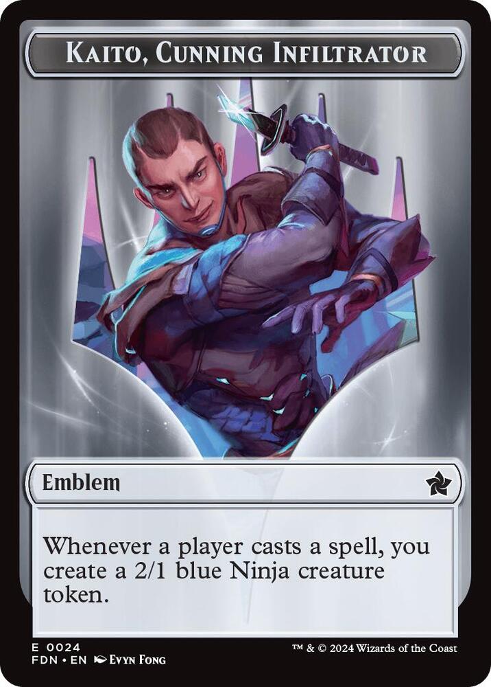 Emblem - Kaito, Cunning Infiltrator // Ninja Doubled-Sided Token (24 // 12) [Foundations]