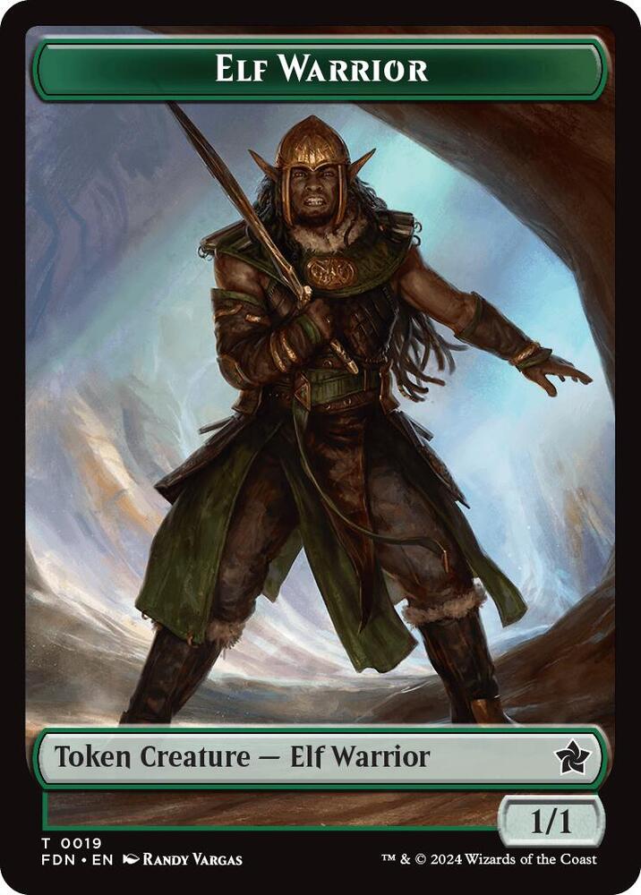 Elf Warrior // Raccoon Doubled-Sided Token (19 // 20) [Foundations]