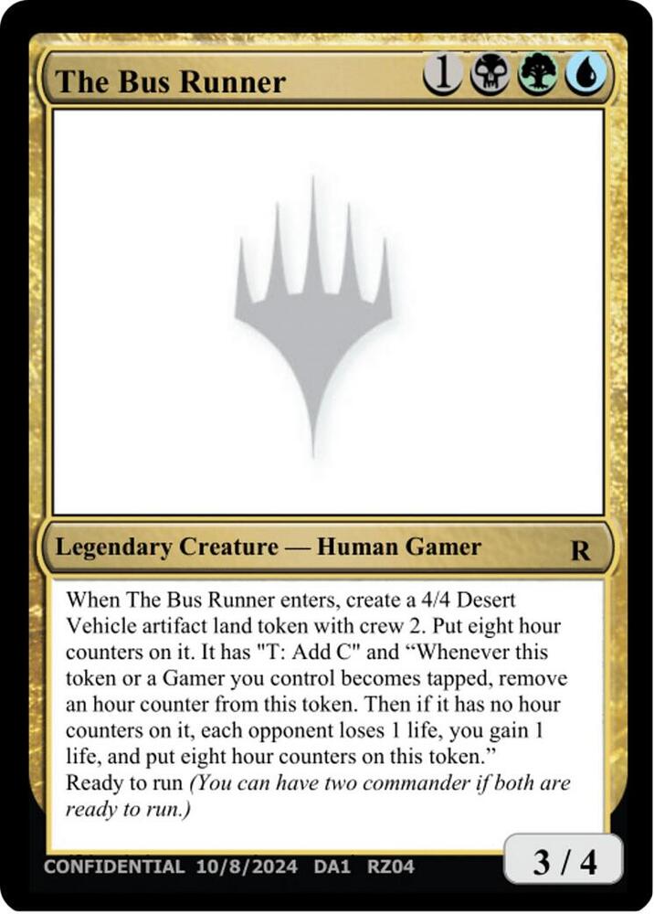 The Bus Runner [Un-Known Event Playtest Cards]