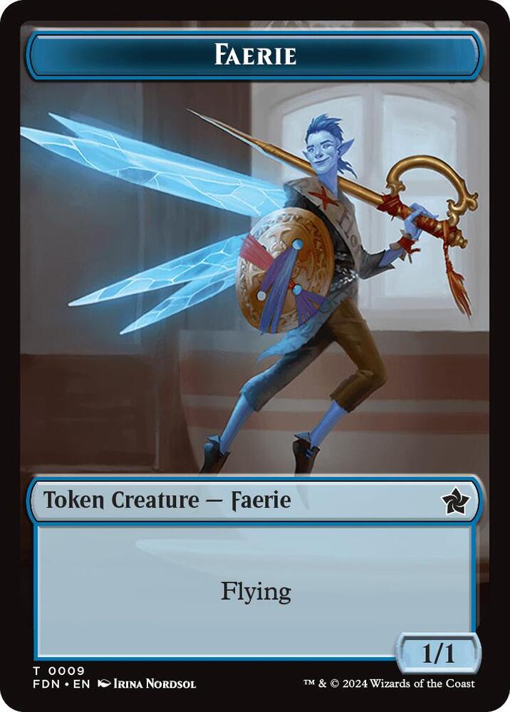Faerie // Zombie Double-Sided Token (9 // 15) [Foundations]