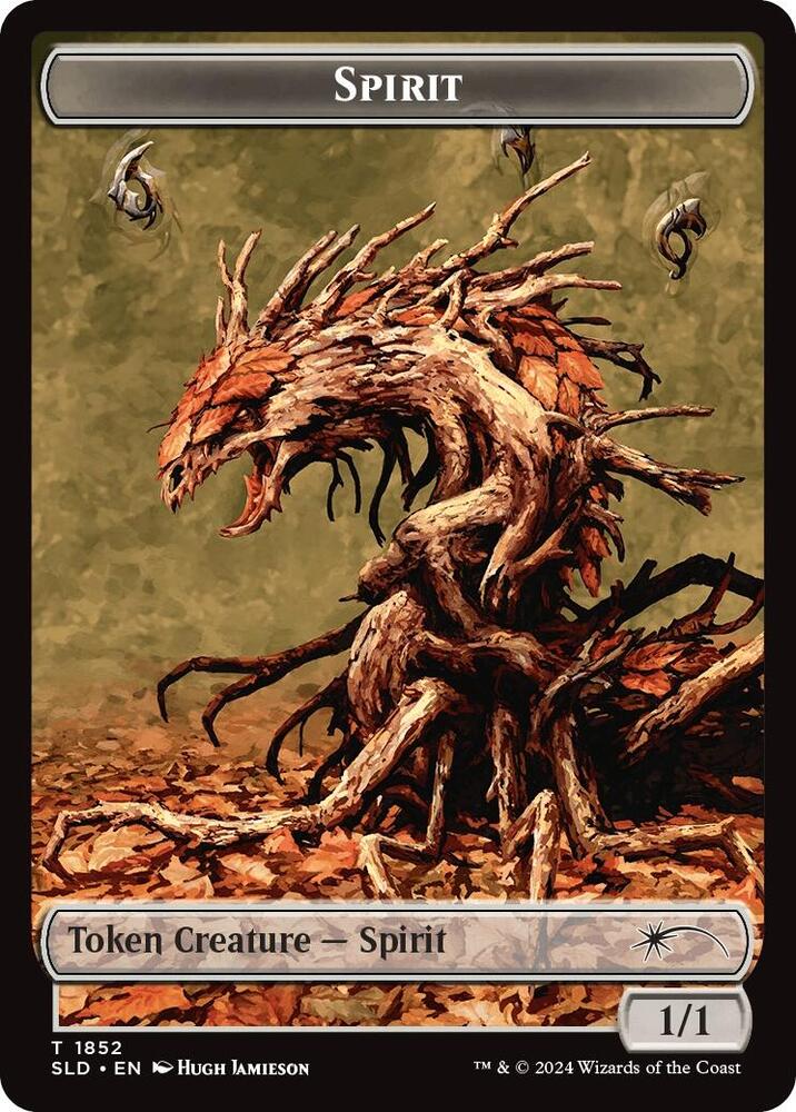 Spirit (SLD) // Clue (CMM) Double-Sided Token (1852 // 40) [Secret Lair Drop]
