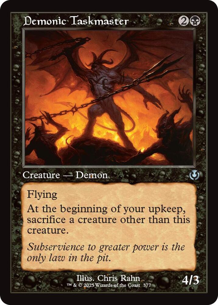 Demonic Taskmaster (Retro Frame) (377) [Innistrad Remastered]