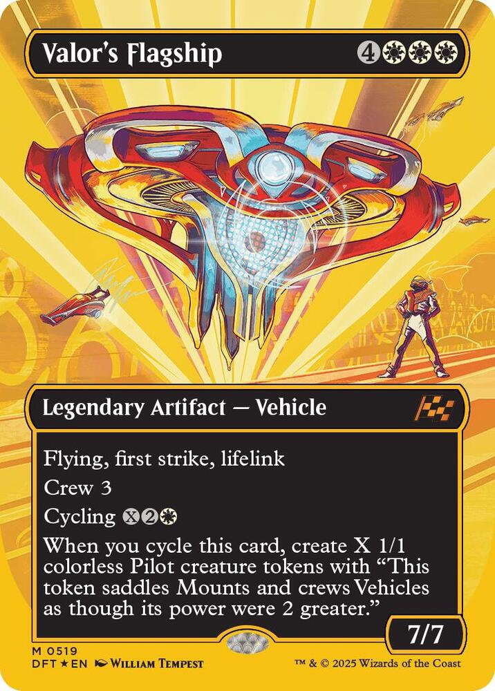 Valor's Flagship (Borderless) (First-Place Foil) (519) [Aetherdrift]
