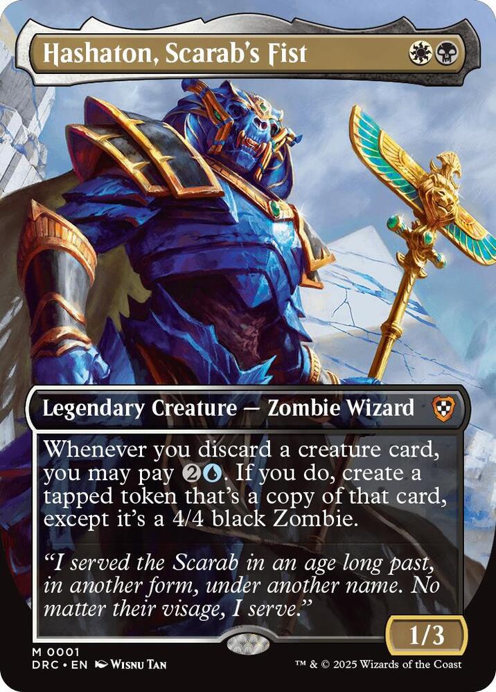 Hashaton, Scarab's Fist (Borderless) (1) [Aetherdrift Commander]