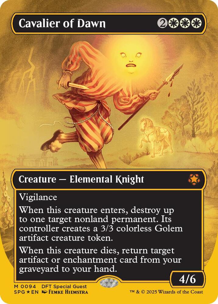 Cavalier of Dawn (Borderless) (First-Place Foil) (94) [Special Guests]