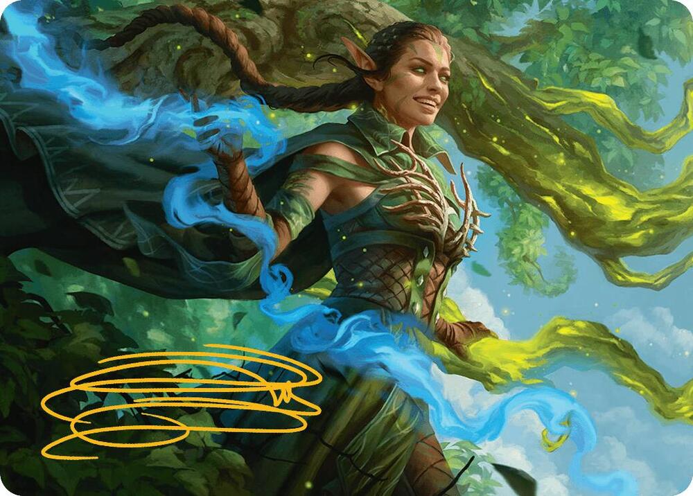 Nissa, Worldsoul Speaker Art Card (Gold-Stamped Signature) (31) [Aetherdrift Art Series]
