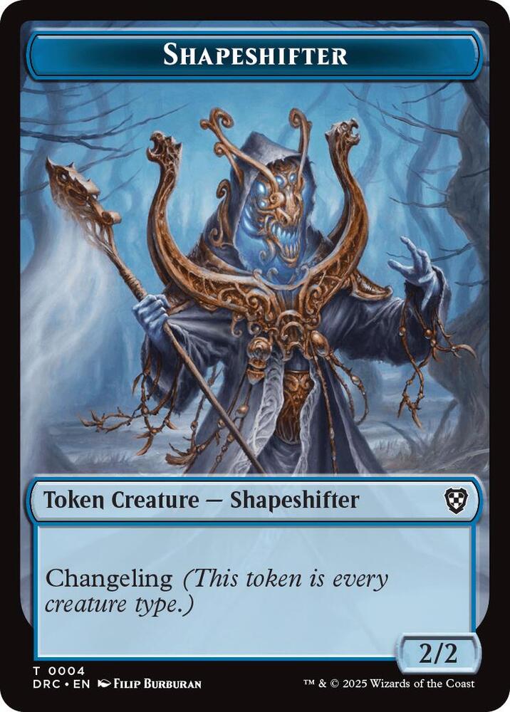Shapeshifter // Zombie (0003) Double-Sided Token (4 // 3) [Aetherdrift Commander]