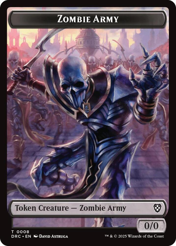 Zombie Army // Zombie Warrior Double-Sided Token (8 // 9) [Aetherdrift Commander]