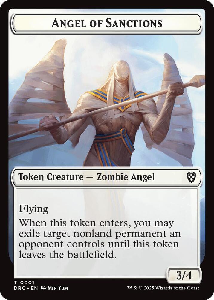 Angel of Sanctions // Zombie (0003) Double-Sided Token (1 // 3) [Aetherdrift Commander]