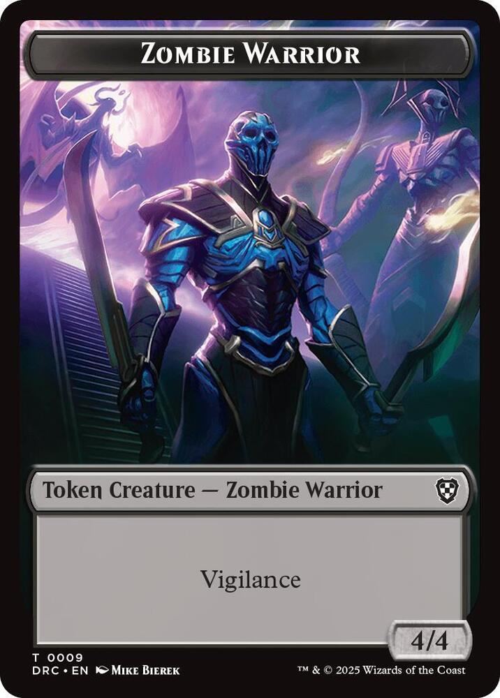 Zombie Warrior // Zombie (0003) Double-Sided Token (9 // 3) [Aetherdrift Commander]