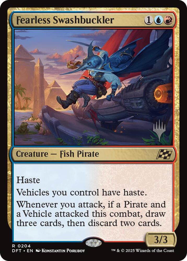 Fearless Swashbuckler (204) [Aetherdrift Promos]